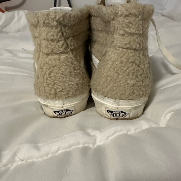 Vans Sk8 Hi Tapered Cozy Hug Desert Cream Fleece High-Top Sneakers - Picture 2 of 5